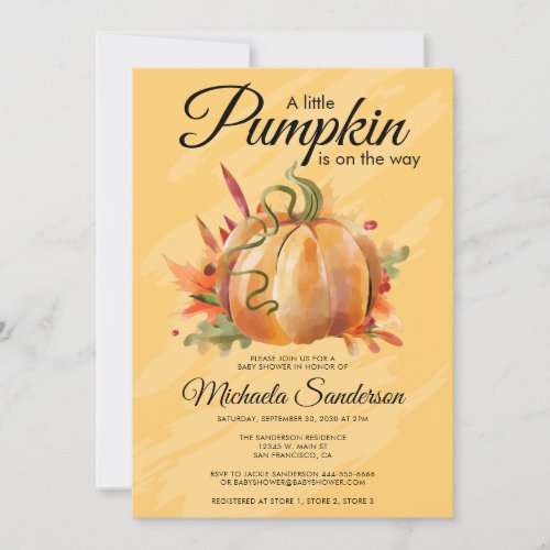 Rustic A Little Pumpkin Fall Baby Shower Invitation