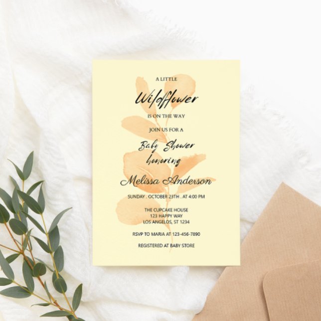 Rustic A Little Wildflower Girl Baby Shower Invitation (Creator Uploaded)