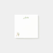 Rustic A monogram greenery foliage eucalyptus gold Post-it Notes (Front)