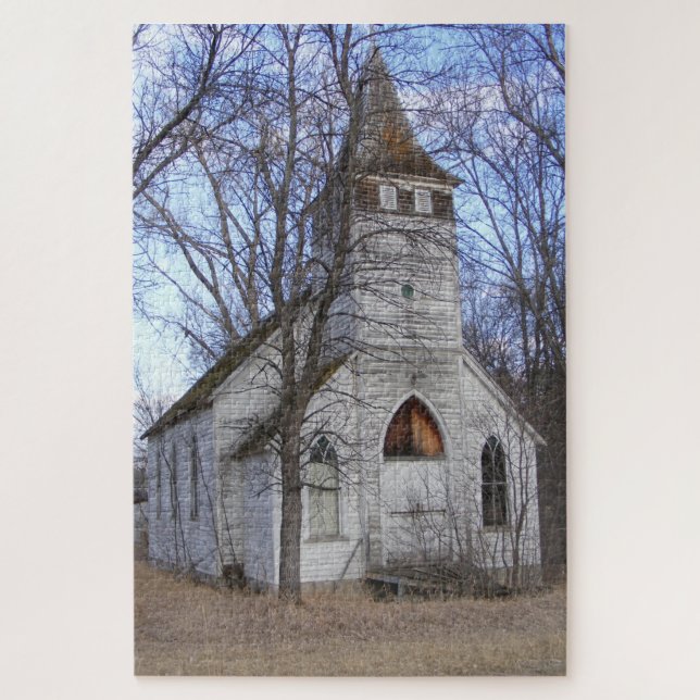 Rustic Abandoned Country Church Jigsaw Puzzle (Vertical)