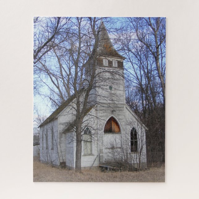 Rustic Abandoned Country Church Jigsaw Puzzle (Vertical)