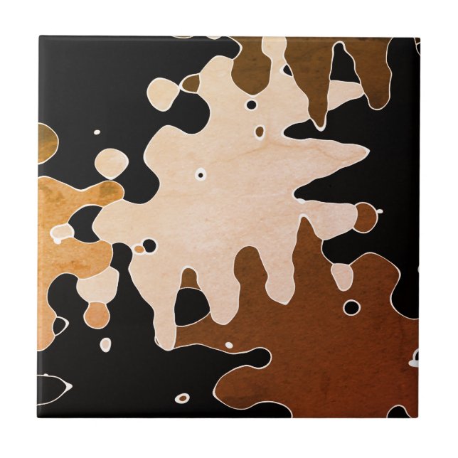 Rustic Abstract Art Ceramic Tile (Front)