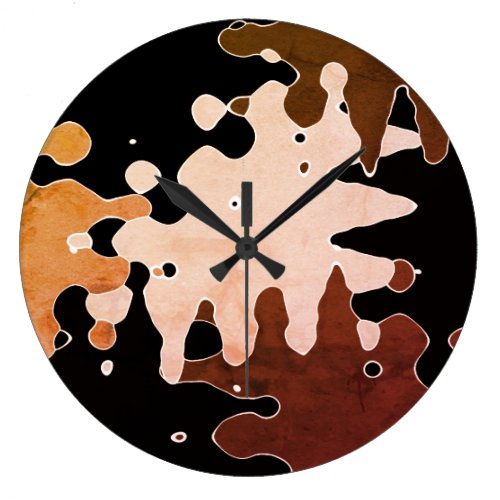 Rustic Abstract Art Large Clock
