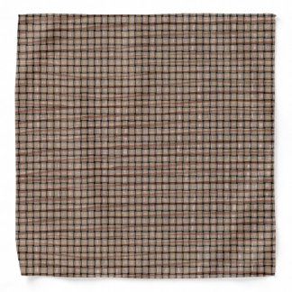 Rustic Abstract Burlap Brown Tan Weave Bandanas