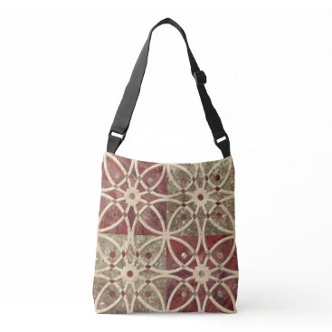 Rustic Abstract Floral Trendy Tile Pattern Crossbody Bag Rustic Abstract Floral Trendy Tile Pattern Crossbody Bag