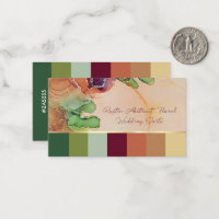 Rustic Abstract Floral Wedding Color Swatch Card