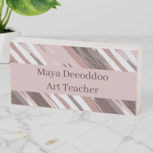 Rustic Abstract Geometric Desk  Wooden Box Sign