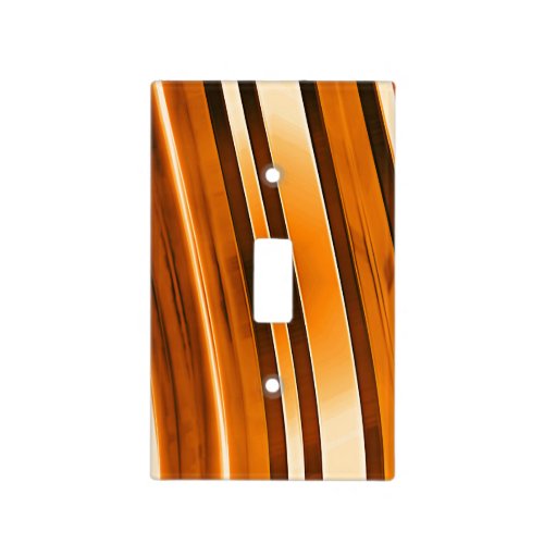 Rustic Abstract Gold Brown Stripe Design Light Switch Cover