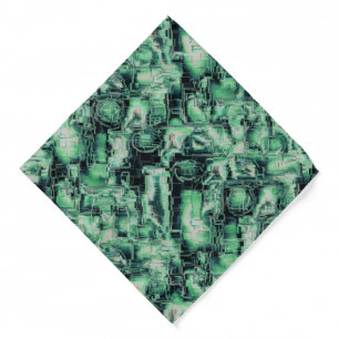 Rustic abstract image mosaic carved in green hue bandana