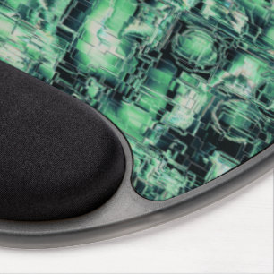 Rustic abstract image mosaic carved in green hue gel mouse pad