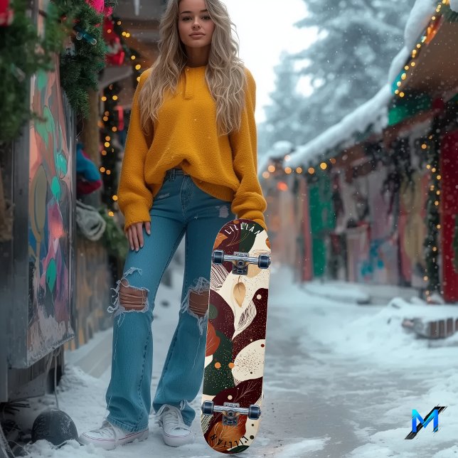 Rustic Abstract Skateboard with Autumn Tones (Creator Uploaded)