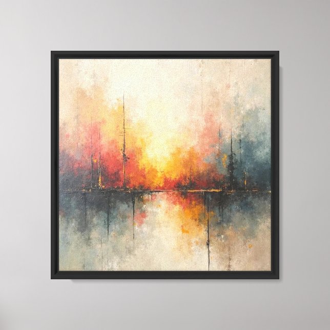 Rustic Abstract Sunset Wall Art Print (Front)