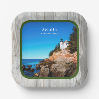 Rustic Acadia National Park Custom Photo Paper Plates