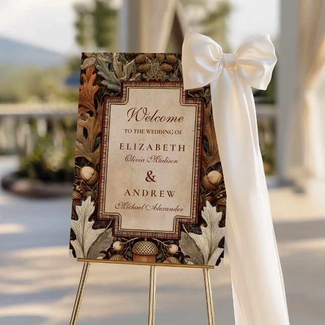 Rustic Acorn Woodland Wedding Foam Board (Creator Uploaded)