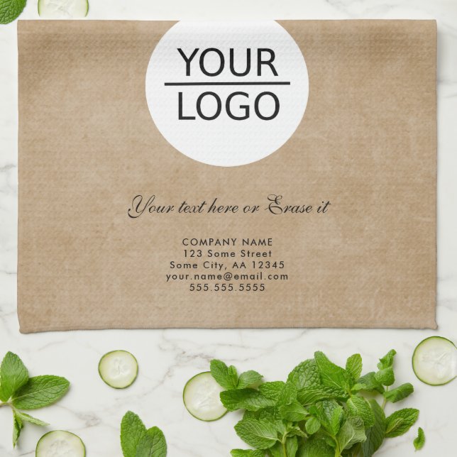 Rustic Add Logo Custom Text Company Promotion  Kitchen Towel (Folded)