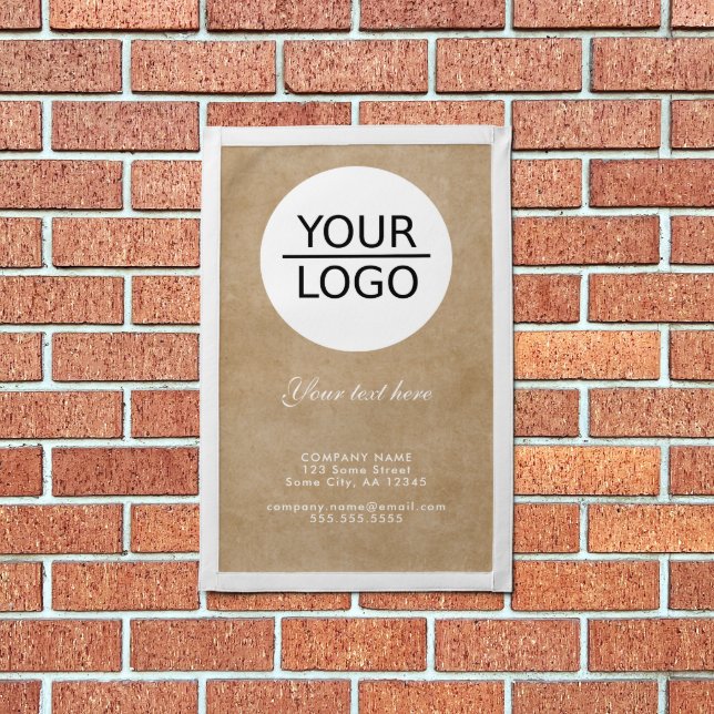 Rustic Add Logo Custom Text Company Promotion  Pennant (Insitu 1)