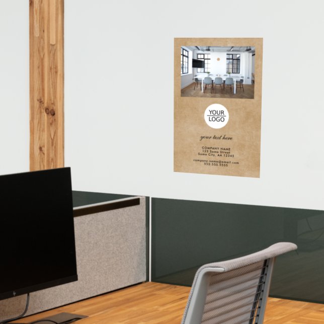 Rustic Add Logo Text Company Promotion Photo Wall Decal (Office 2)