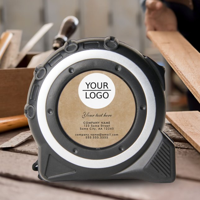 Rustic Add Logo with Custom Text Company Promotion Tape Measure (Creator Uploaded)