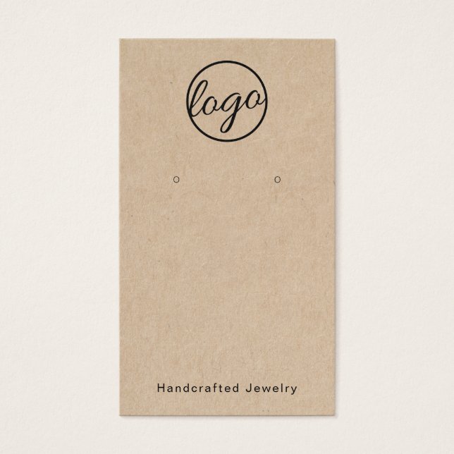 Rustic Add Your Logo Custom Earring Holder Card (Front)