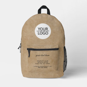 Rustic Add your Logo Custom Text Company Printed Backpack