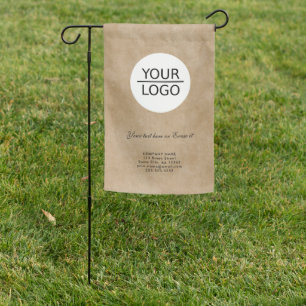 Rustic Add your Logo Custom Text Company Promotion Garden Flag