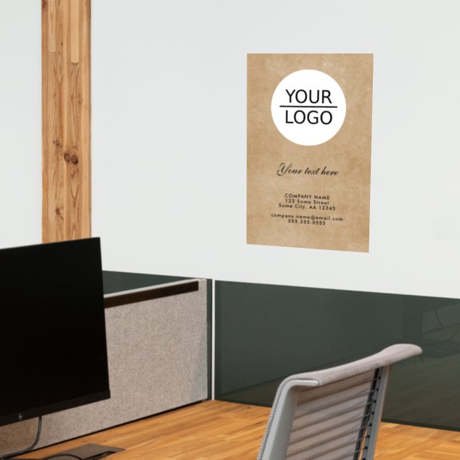 Rustic Add your Logo Custom Text Company Promotion Wall Decal (Office 2)