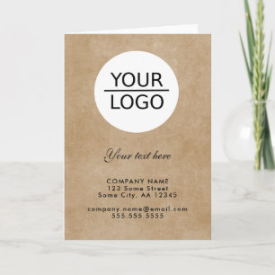 Rustic Add your Logo with Custom Text Company  Letterpress Thank You Card