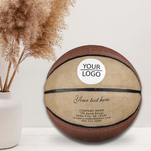 Rustic Add your Logo with Custom Text Company Mini Basketball