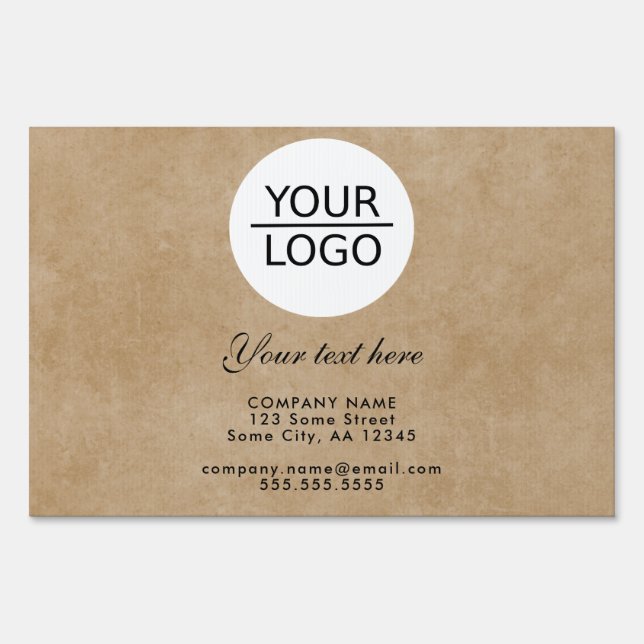 Rustic Add your Logo with Custom Text Promotion Sign (Front)