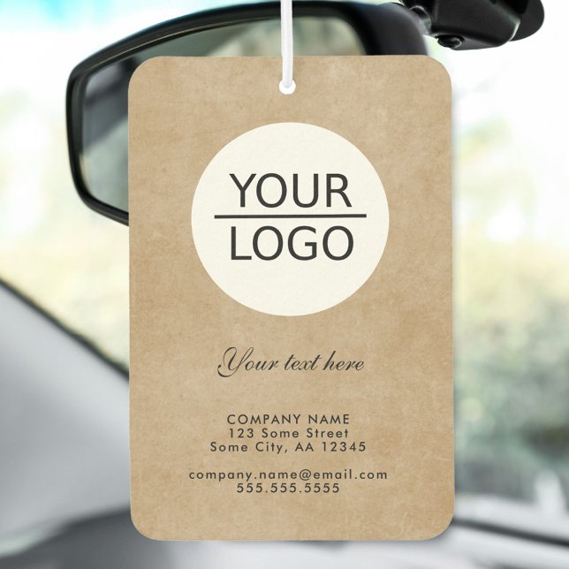 Rustic Add your Logo with Custom Text Promotional Air Freshener (Creator Uploaded)