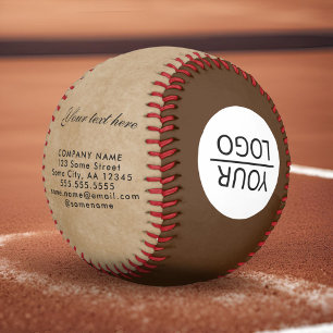 Rustic Add your Logo with Custom Text Promotional Baseball