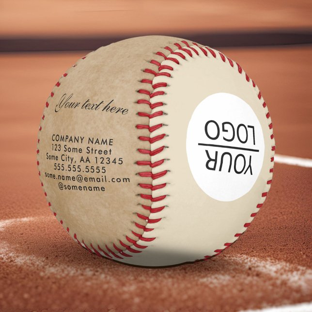 Rustic Add your Logo with Custom Text Promotional  Baseball (Creator Uploaded)