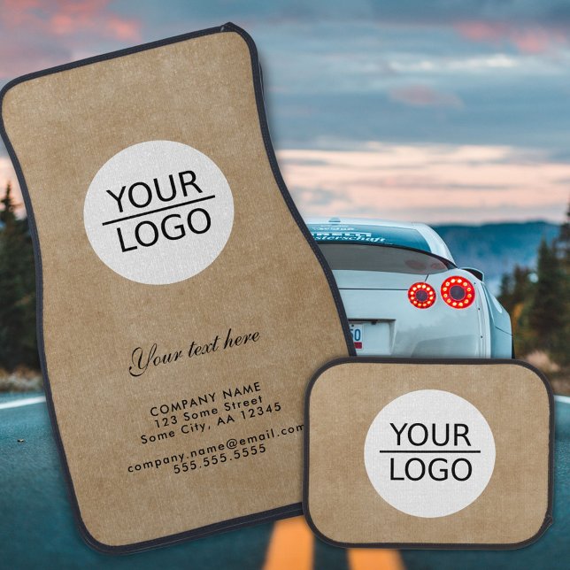Rustic Add your Logo with Custom Text Promotional  Car Floor Mat (Creator Uploaded)