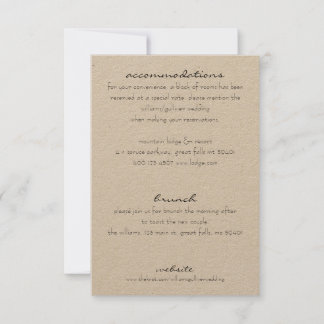 Rustic Additional Information Invitation Insert