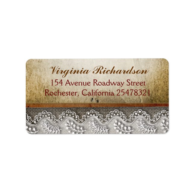 rustic address labels (Front)