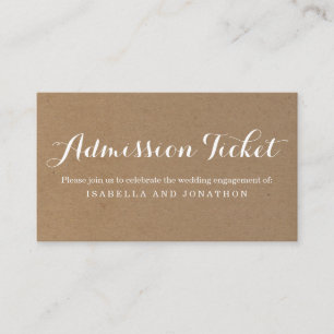 Rustic Admission Ticket Enclosure Card