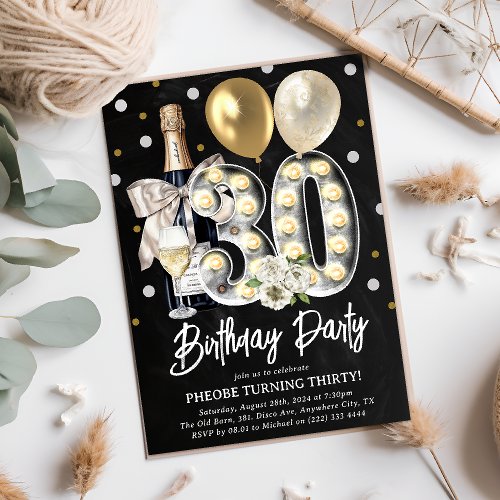 Rustic Adult 30th Birthday Party Invitation