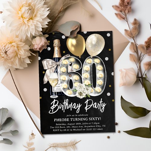 Rustic Adult 60th Birthday Party Invitation