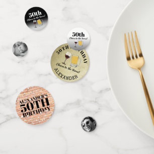 Rustic Adult Cheers to the Years Photo Birthday Confetti