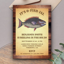 Rustic Adult Fishing Birthday Party Invitation