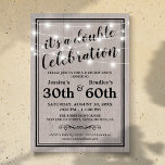 Rustic Adult Joint Birthday Party Invitation<br><div class="desc">Rustic country adult joint birthday invitations featuring a light wooden background,  an elegant black border,  string twinkle lights,  and a twin party template that is easy to personalize.</div>