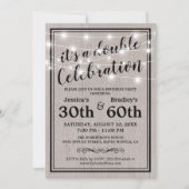 Rustic Adult Joint Birthday Party Invitation (Front)