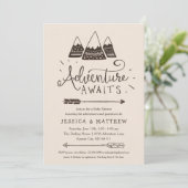 Rustic "Adventure Awaits" Baby Shower Invitations (Standing Front)