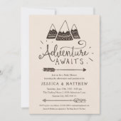 Rustic "Adventure Awaits" Baby Shower Invitations (Front)