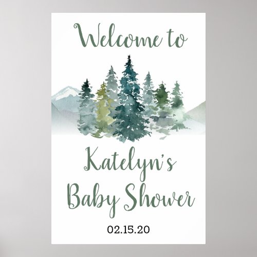 Rustic Adventure Baby Shower Sign