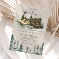Rustic Adventure Begin Hiking Boots Bridal Shower