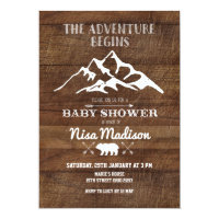 Rustic adventure Begins Baby Shower Invitation