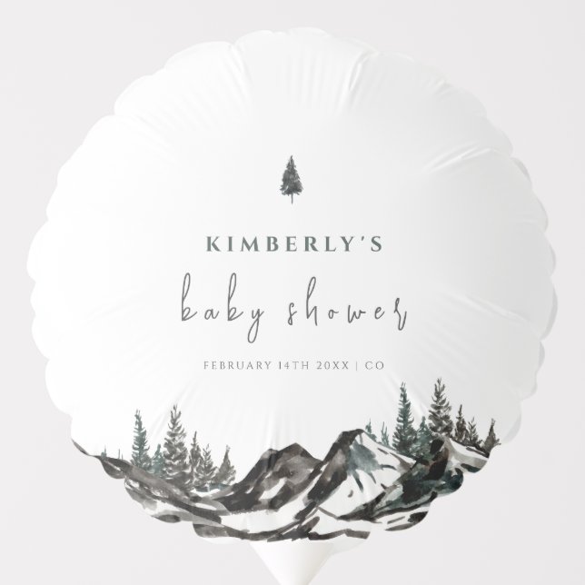 Rustic Adventure Mountain Forest Baby Shower  Balloon (Front)