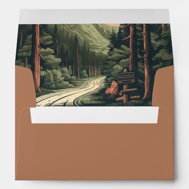 Rustic Adventure Mountain Forest Envelope (Back (Bottom))