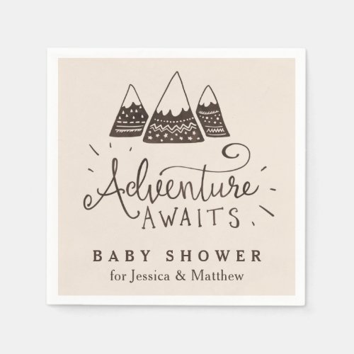 Rustic Adventure Themed Baby Shower Napkins